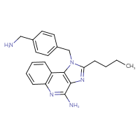 Chemical structure of 1-{[4-(aminomethyl)phenyl]methyl}-2-butyl-1H-imidazo[4,5-c]quinolin-4-amine - CSSB02495364645