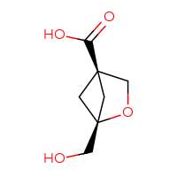 Chemical structure of (1r,4r)-1-(hydroxymethyl)-2-oxabicyclo[2.1.1]hexane-4-carboxylic acid - CSSB02125953725
