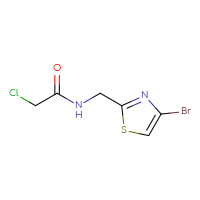 Chemical structure of N-[(4-bromo-1,3-thiazol-2-yl)methyl]-2-chloroacetamide - CSSB06256115503