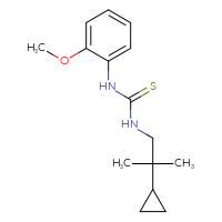 Chemical structure of 3-(2-cyclopropyl-2-methylpropyl)-1-(2-methoxyphenyl)thiourea - CSSB02016709658