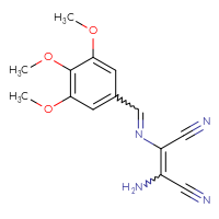 Chemical structure of 2-amino-3-{[(3,4,5-trimethoxyphenyl)methylidene]amino}but-2-enedinitrile - CSSB02125605155
