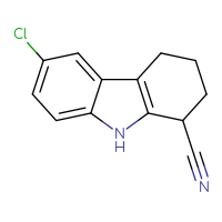 Chemical structure of 6-chloro-2,3,4,9-tetrahydro-1H-carbazole-1-carbonitrile - CSSB00009996935