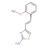 Chemical structure of 4-[2-(2-methoxyphenyl)ethenyl]-1,3-thiazol-2-amine - CSSB21253047581