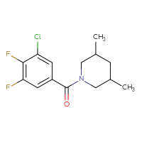 Chemical structure of 1-(3-chloro-4,5-difluorobenzoyl)-3,5-dimethylpiperidine - CSSB06478240467