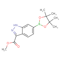 Chemical structure of methyl 6-(4,4,5,5-tetramethyl-1,3,2-dioxaborolan-2-yl)-1H-indazole-3-carboxylate - CSSB00010197872