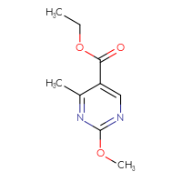 Chemical structure of ethyl 2-methoxy-4-methylpyrimidine-5-carboxylate - CSSB00009879430