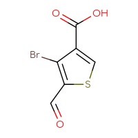 Chemical structure of 4-bromo-5-formylthiophene-3-carboxylic acid - CSSB00135079227