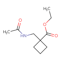 Chemical structure of ethyl 1-(acetamidomethyl)cyclobutane-1-carboxylate - CSSB01991242280