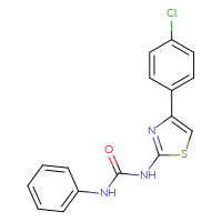 Chemical structure of 3-[4-(4-chlorophenyl)-1,3-thiazol-2-yl]-1-phenylurea - CSSB00159744648