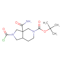 Chemical structure of tert-butyl 3a-carbamoyl-2-(carbonochloridoyl)-octahydro-1H-pyrrolo[3,4-c]pyridine-5-carboxylate - CSSB14990427007