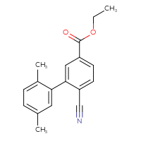 Chemical structure of ethyl 6-cyano-2',5'-dimethyl-[1,1'-biphenyl]-3-carboxylate - CSSB06589256309