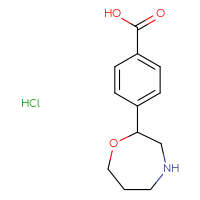 Chemical structure of 4-(1,4-oxazepan-2-yl)benzoic acid hydrochloride - CSSB20621656546