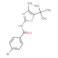 Chemical structure of 4-bromo-N-(5-tert-butyl-4-methyl-1,3-thiazol-2-yl)benzamide - CSSB06467151695