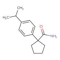 Chemical structure of 1-[4-(propan-2-yl)phenyl]cyclopentane-1-carboxamide - CSSB00081125802