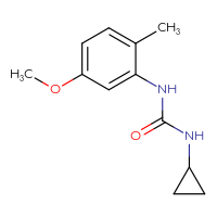 Chemical structure of 3-cyclopropyl-1-(5-methoxy-2-methylphenyl)urea - CSSB00006261339