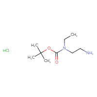 Chemical structure of tert-butyl N-(2-aminoethyl)-N-ethylcarbamate hydrochloride - CSSB00025751743
