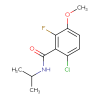 Chemical structure of 6-chloro-2-fluoro-3-methoxy-N-(propan-2-yl)benzamide - CSSB03560412316