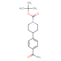 Chemical structure of tert-butyl 4-(4-carbamoylphenyl)piperidine-1-carboxylate - CSSB00010783150
