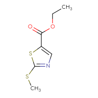 Chemical structure of ethyl 2-(methylsulfanyl)-1,3-thiazole-5-carboxylate - CSSB00014973088