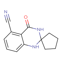 Chemical structure of 4'-oxo-3',4'-dihydro-1'H-spiro[cyclopentane-1,2'-quinazoline]-5'-carbonitrile - CSSB00020635906