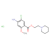 Chemical structure of 2-(piperidin-1-yl)ethyl 4-amino-5-chloro-2-methoxybenzoate hydrochloride - CSSB00020618589