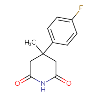 Chemical structure of 4-(4-fluorophenyl)-4-methylpiperidine-2,6-dione - CSSB00005726024
