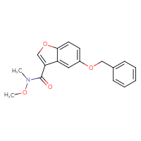 Chemical structure of 5-(benzyloxy)-N-methoxy-N-methyl-1-benzofuran-3-carboxamide - CSSB15591576020