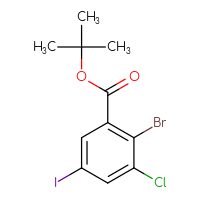 Chemical structure of tert-butyl 2-bromo-3-chloro-5-iodobenzoate - CSSB14948340409