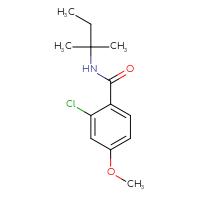 Chemical structure of 2-chloro-4-methoxy-N-(2-methylbutan-2-yl)benzamide - CSSB01998385768