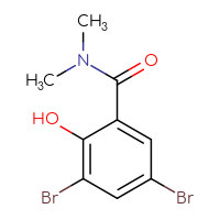 Chemical structure of 3,5-dibromo-2-hydroxy-N,N-dimethylbenzamide - CSSB01991547018