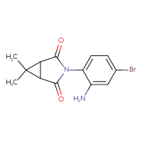 Chemical structure of 3-(2-amino-4-bromophenyl)-6,6-dimethyl-3-azabicyclo[3.1.0]hexane-2,4-dione - CSSB00003568996