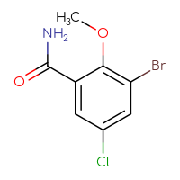 Chemical structure of 3-bromo-5-chloro-2-methoxybenzamide - CSSB00021120029