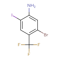 Chemical structure of 5-bromo-2-iodo-4-(trifluoromethyl)aniline - CSSB00010380679
