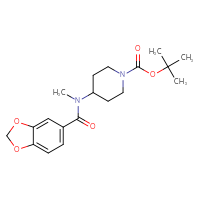 Chemical structure of tert-butyl 4-(N-methyl-2H-1,3-benzodioxole-5-amido)piperidine-1-carboxylate - CSSB00105900806