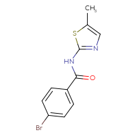Chemical structure of 4-bromo-N-(5-methyl-1,3-thiazol-2-yl)benzamide - CSSB00000154614