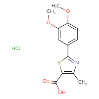 Chemical structure of 2-(3,4-dimethoxyphenyl)-4-methyl-1,3-thiazole-5-carboxylic acid hydrochloride - CSSB00000739739