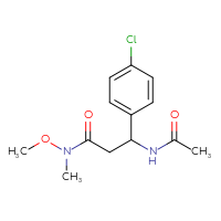 Chemical structure of 3-(4-chlorophenyl)-3-acetamido-N-methoxy-N-methylpropanamide - CSSS00026023074