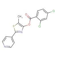 Chemical structure of 5-methyl-2-(pyridin-4-yl)-1,3-thiazol-4-yl 2,4-dichlorobenzoate - CSSB00138421800