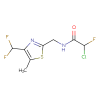 Chemical structure of 2-chloro-N-{[4-(difluoromethyl)-5-methyl-1,3-thiazol-2-yl]methyl}-2-fluoroacetamide - CSSB21332052879