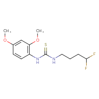 Chemical structure of 3-(4,4-difluorobutyl)-1-(2,4-dimethoxyphenyl)thiourea - CSSB21432509932