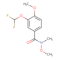 Chemical structure of 3-(difluoromethoxy)-N,4-dimethoxy-N-methylbenzamide - CSSB02004397831
