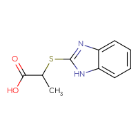 Chemical structure of 2-(1H-1,3-benzodiazol-2-ylsulfanyl)propanoic acid - CSSB00000181056