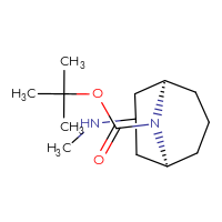 Chemical structure of tert-butyl (1R,5S)-3-(methylamino)-9-azabicyclo[3.3.1]nonane-9-carboxylate - CSSB02125760847