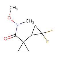 Chemical structure of 2',2'-difluoro-N-methoxy-N-methyl-[1,1'-bi(cyclopropane)]-1-carboxamide - CSSB14795428980