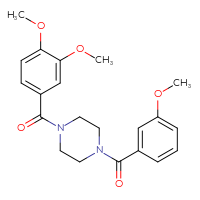 Chemical structure of 1-(3,4-dimethoxybenzoyl)-4-(3-methoxybenzoyl)piperazine - CSSB00027247476