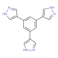 Chemical structure of 4-[3,5-bis(1H-pyrazol-4-yl)phenyl]-1H-pyrazole - CSSB00132301626