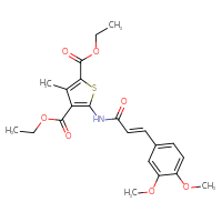 Chemical structure of 2,4-diethyl 5-[(2E)-3-(3,4-dimethoxyphenyl)prop-2-enamido]-3-methylthiophene-2,4-dicarboxylate - CSSB00132562955