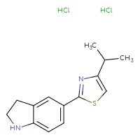 Chemical structure of 5-[4-(propan-2-yl)-1,3-thiazol-2-yl]-2,3-dihydro-1H-indole dihydrochloride - CSSB00133016932