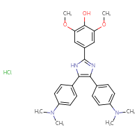 Chemical structure of 4-{4,5-bis[4-(dimethylamino)phenyl]-1H-imidazol-2-yl}-2,6-dimethoxyphenol hydrochloride - CSSB07096534777