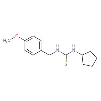 Chemical structure of 3-cyclopentyl-1-[(4-methoxyphenyl)methyl]thiourea - CSSB00000486183